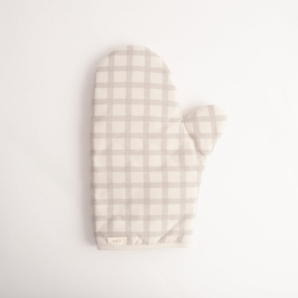 K&Co Home Collection Oven Mitt - GREY CHECK